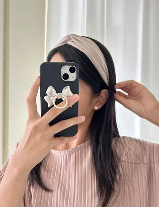 Knit bandana headband ribbed wide hairband