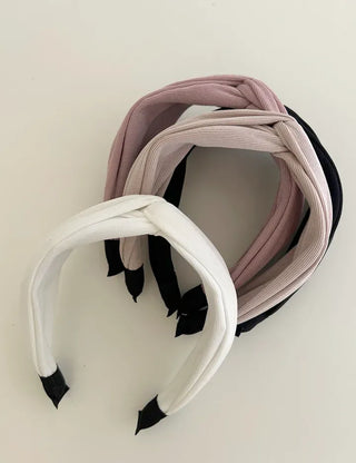 Knit bandana headband ribbed wide hairband
