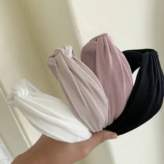 Knit bandana headband ribbed wide hairband