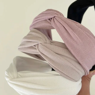 Knit bandana headband ribbed wide hairband