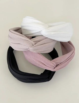 Knit bandana headband ribbed wide hairband