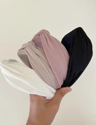 Knit bandana headband ribbed wide hairband