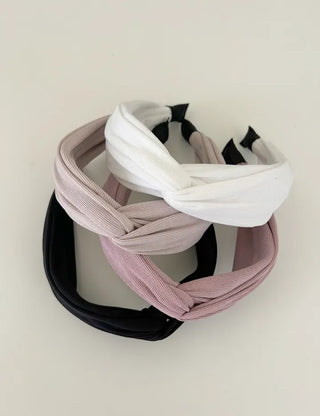 Knit bandana headband ribbed wide hairband