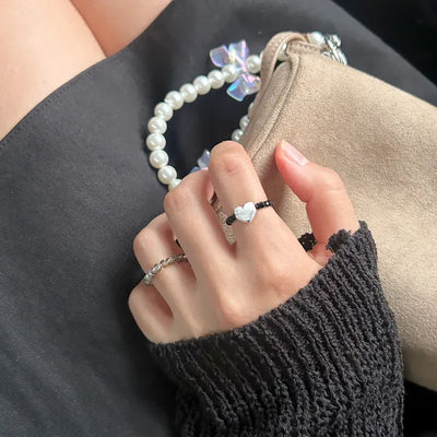 925 Silver Ring Spinel Heart Women's Gemstone Friendship Ring