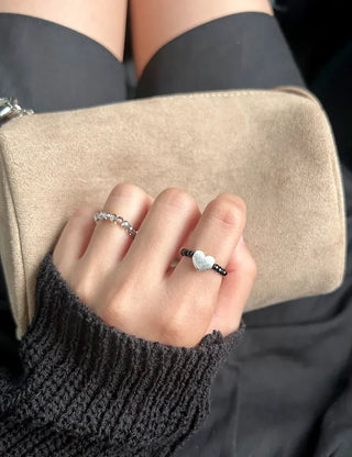 925 Silver Ring Spinel Heart Women's Gemstone Friendship Ring