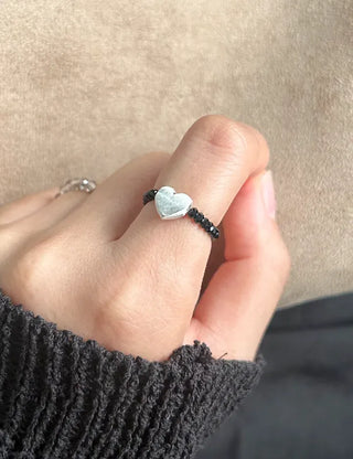 925 Silver Ring Spinel Heart Women's Gemstone Friendship Ring