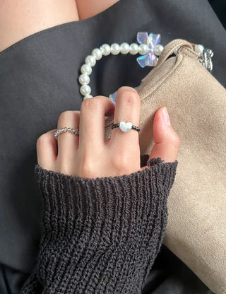 925 Silver Ring Spinel Heart Women's Gemstone Friendship Ring