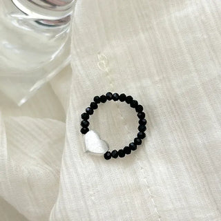 925 Silver Ring Spinel Heart Women's Gemstone Friendship Ring