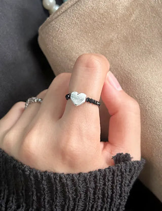 925 Silver Ring Spinel Heart Women's Gemstone Friendship Ring