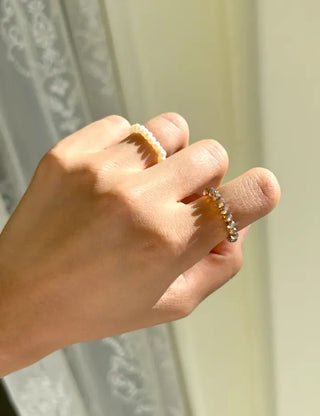 1+1 Custom Cut Bead Ring Handmade Women's Fashion Ring