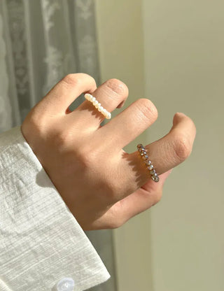 1+1 Custom Cut Bead Ring Handmade Women's Fashion Ring