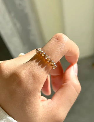1+1 Custom Cut Bead Ring Handmade Women's Fashion Ring