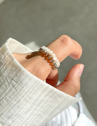 1+1 Custom Cut Bead Ring Handmade Women's Fashion Ring