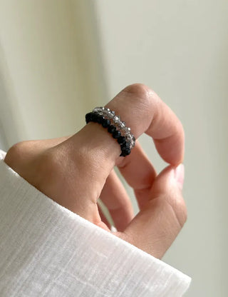 1+1 Custom Cut Bead Ring Handmade Women's Fashion Ring