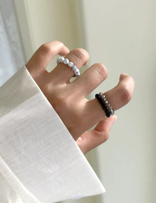 1+1 Custom Cut Bead Ring Handmade Women's Fashion Ring