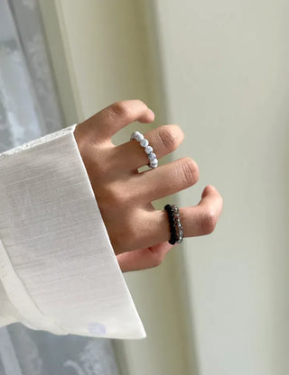 1+1 Custom Cut Bead Ring Handmade Women's Fashion Ring