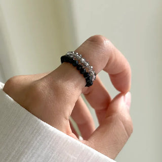 1+1 Custom Cut Bead Ring Handmade Women's Fashion Ring