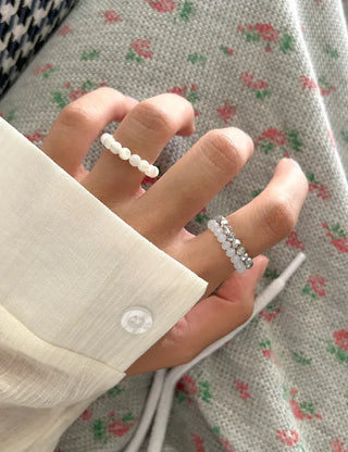 1+1 Custom Cut Bead Ring Handmade Women's Fashion Ring