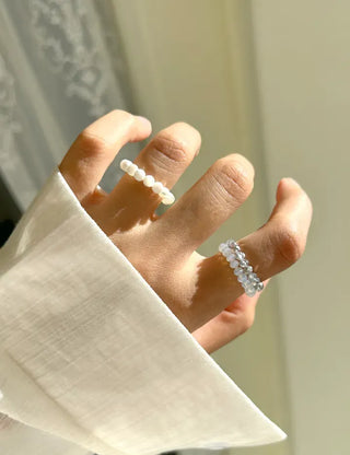 1+1 Custom Cut Bead Ring Handmade Women's Fashion Ring