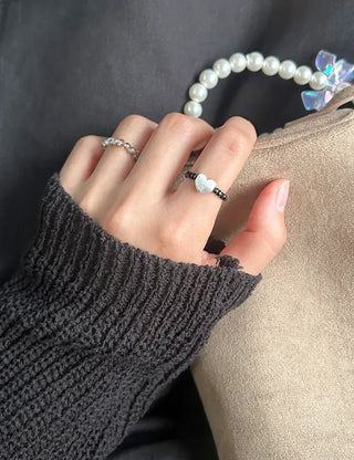 1+1 Custom Cut Bead Ring Handmade Women's Fashion Ring