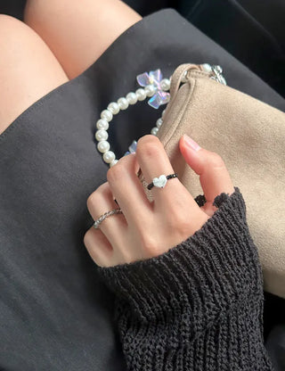 1+1 Custom Cut Bead Ring Handmade Women's Fashion Ring