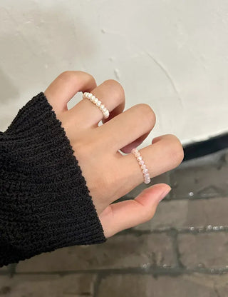 1+1 Custom Cut Bead Ring Handmade Women's Fashion Ring