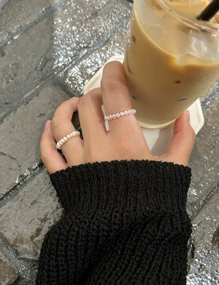 1+1 Custom Cut Bead Ring Handmade Women's Fashion Ring