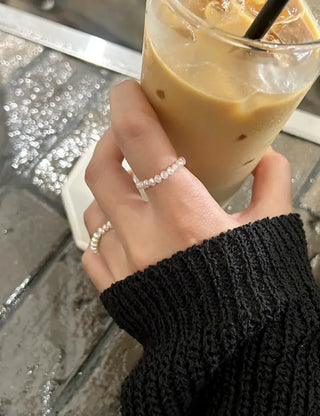 1+1 Custom Cut Bead Ring Handmade Women's Fashion Ring