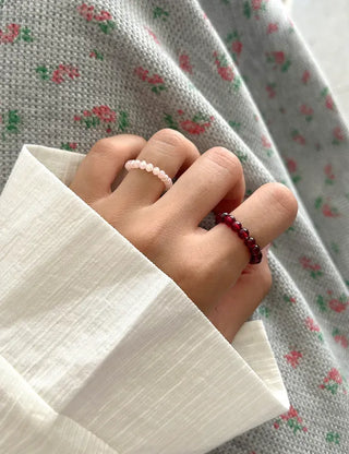 1+1 Custom Cut Bead Ring Handmade Women's Fashion Ring