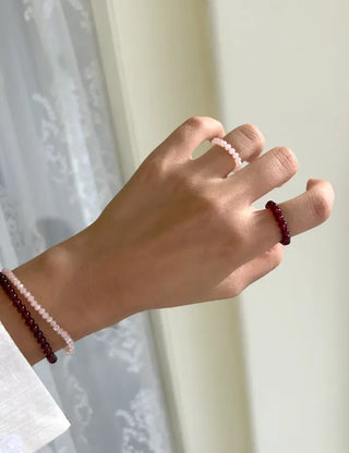 1+1 Custom Cut Bead Ring Handmade Women's Fashion Ring