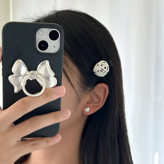 1+1 Set Dot Rose Hair Clip Mini Claw Clip