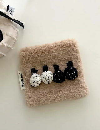 1+1 Set Dot Rose Hair Clip Mini Claw Clip