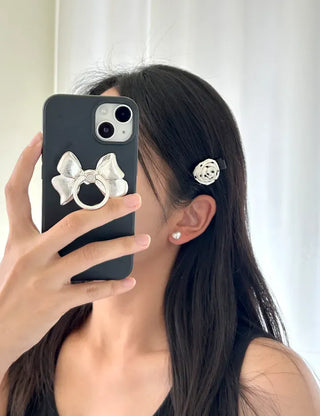 1+1 Set Dot Rose Hair Clip Mini Claw Clip
