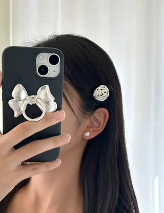 1+1 Set Dot Rose Hair Clip Mini Claw Clip