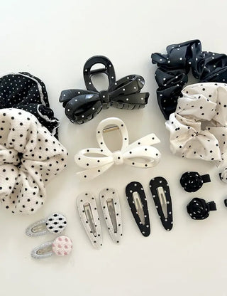 1+1 Set Dot Rose Hair Clip Mini Claw Clip