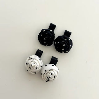 1+1 Set Dot Rose Hair Clip Mini Claw Clip