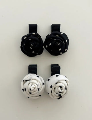 1+1 Set Dot Rose Hair Clip Mini Claw Clip