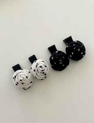 1+1 Set Dot Rose Hair Clip Mini Claw Clip