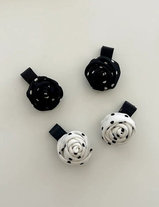 1+1 Set Dot Rose Hair Clip Mini Claw Clip