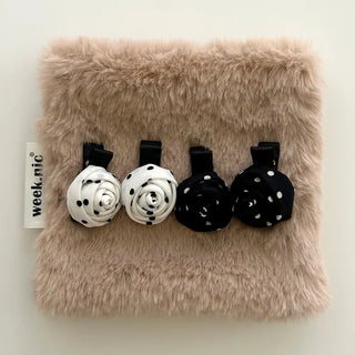 1+1 Set Dot Rose Hair Clip Mini Claw Clip