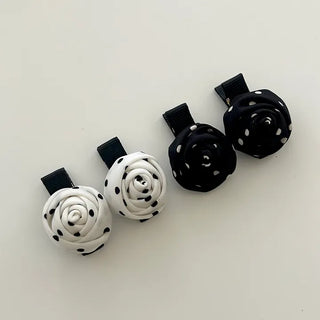1+1 Set Dot Rose Hair Clip Mini Claw Clip