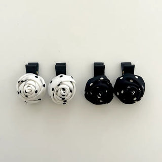 1+1 Set Dot Rose Hair Clip Mini Claw Clip