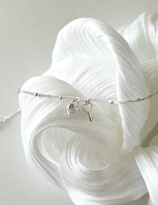 Silver 925 Silver Bracelet Key Heart Cubic Charm Chain Bracelet