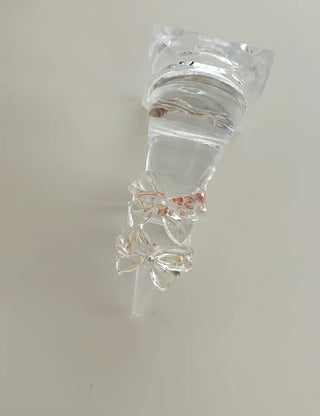 Pressed flower ribbon ring, transparent acrylic flower fashion ring