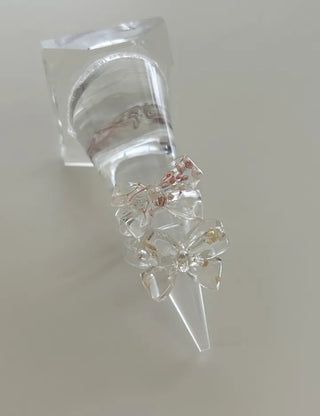 Pressed flower ribbon ring, transparent acrylic flower fashion ring