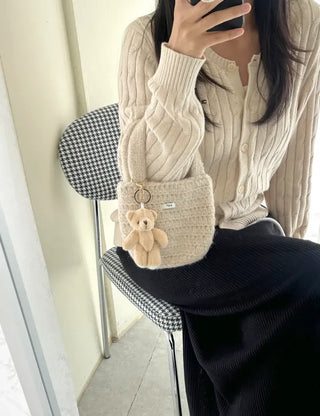 Basic teddy bear keyring bag key holder teddy bear bag charm