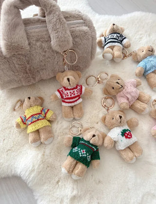Basic teddy bear keyring bag key holder teddy bear bag charm