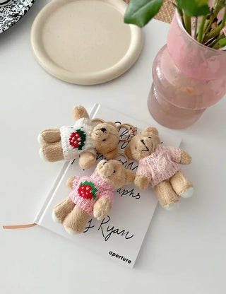 Basic teddy bear keyring bag key holder teddy bear bag charm
