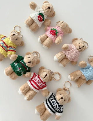 Basic teddy bear keyring bag key holder teddy bear bag charm