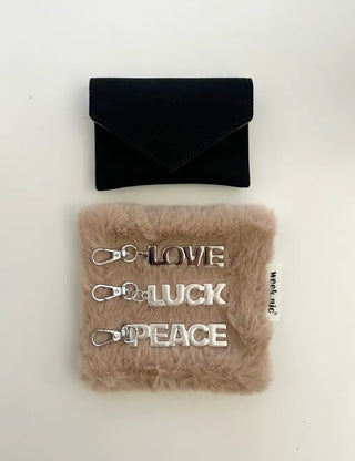 Lettering metal keyring phone strap key ring key holder